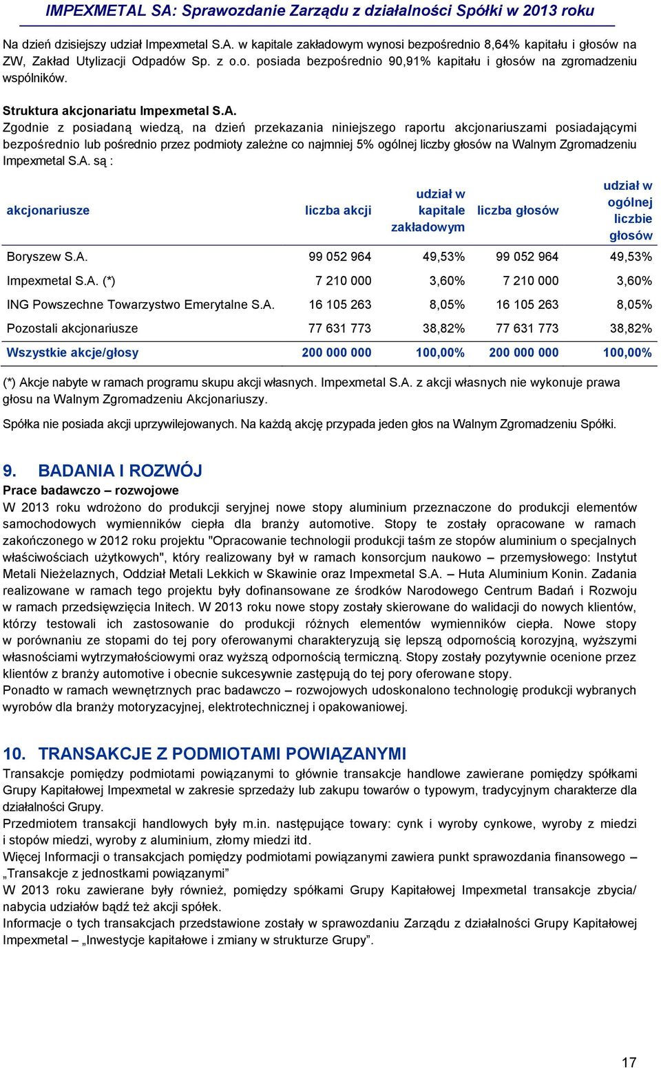 Zgodnie z posiadaną wiedzą, na dzień przekazania niniejszego raportu akcjonariuszami posiadającymi bezpośrednio lub pośrednio przez podmioty zależne co najmniej 5% ogólnej liczby głosów na Walnym