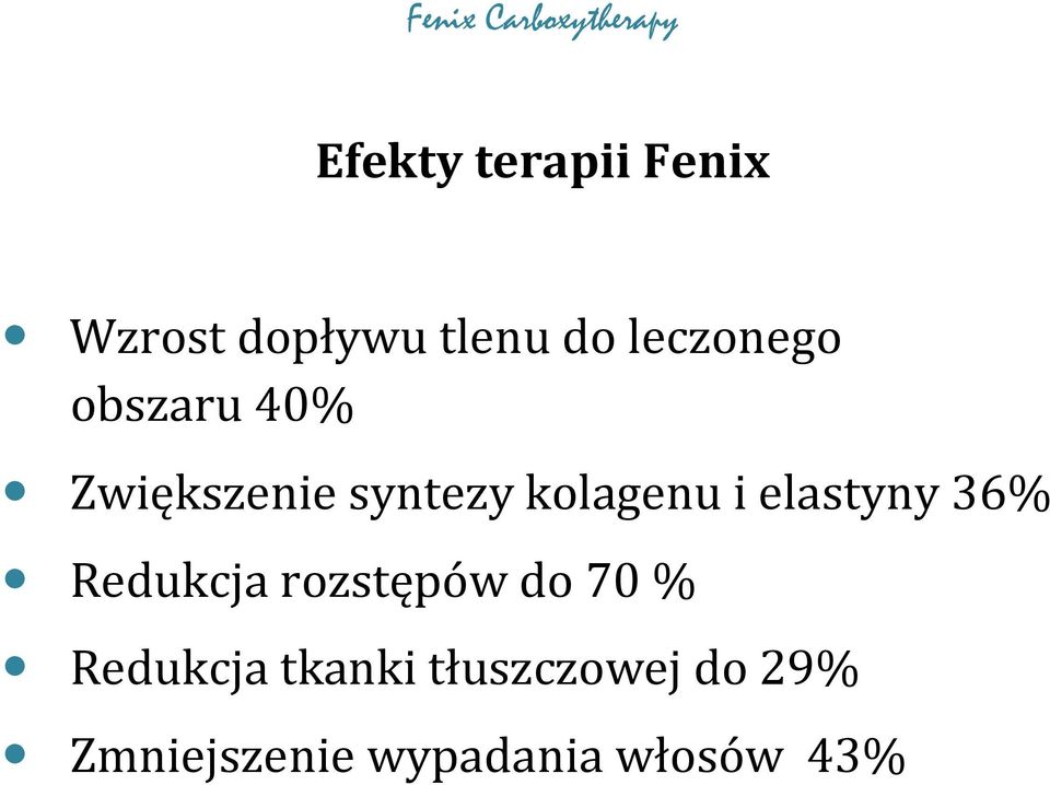 i elastyny 36% Redukcja rozstępów do 70 % Redukcja