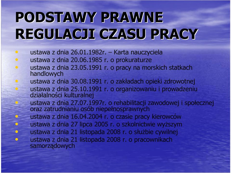 07.1997r. o rehabilitacji zawodowej i społecznej oraz zatrudnianiu osób niepełnosprawnych ustawa z dnia 16.04.2004 r.