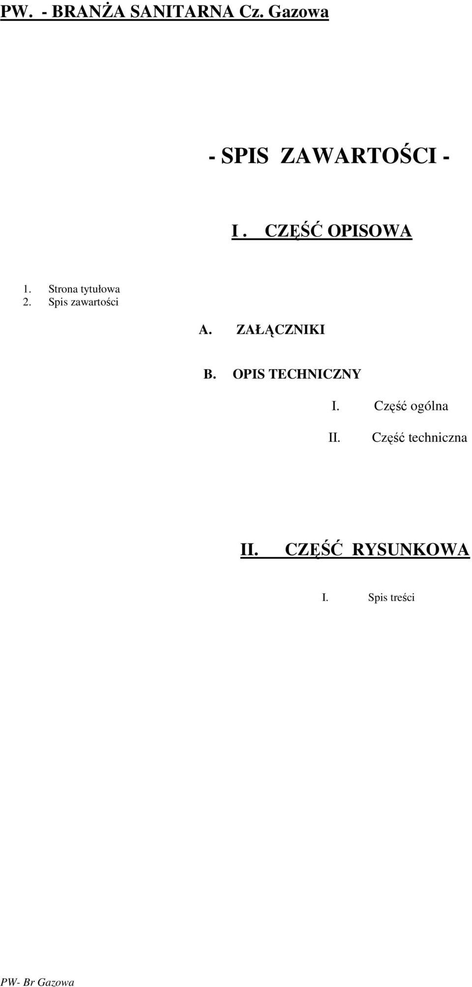 Strona tytułowa 2. Spis zawartości A. ZAŁĄCZNIKI B.