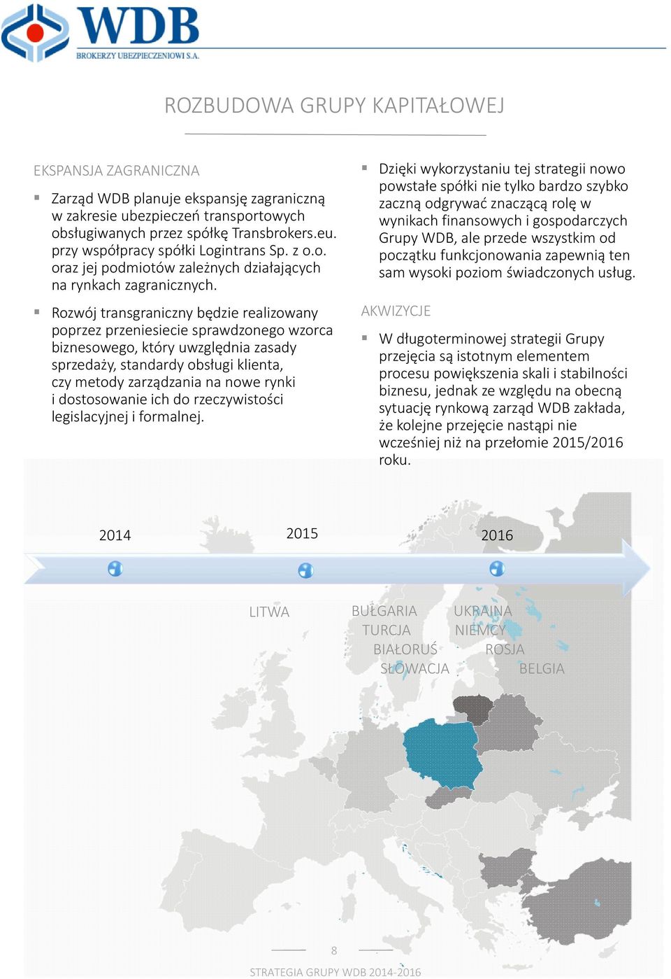 Rozwój transgraniczny będzie realizowany poprzez przeniesiecie sprawdzonego wzorca biznesowego, który uwzględnia zasady sprzedaży, standardy obsługi klienta, czy metody zarządzania na nowe rynki i