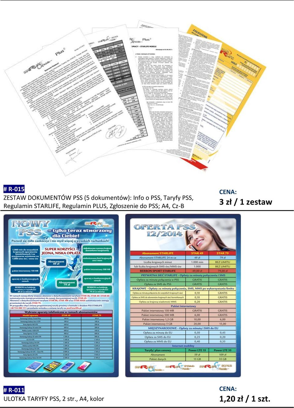 Regulamin PLUS, Zgłoszenie do PSS; A4, Cz-B 3 zł