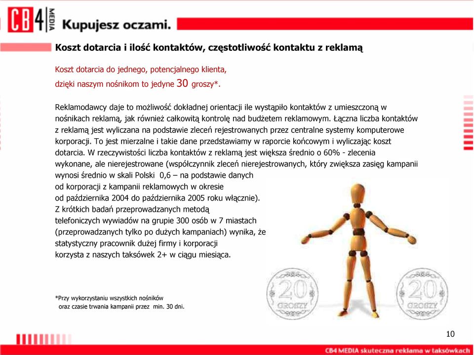 Łączna liczba kontaktów z reklamą jest wyliczana na podstawie zleceń rejestrowanych przez centralne systemy komputerowe korporacji.