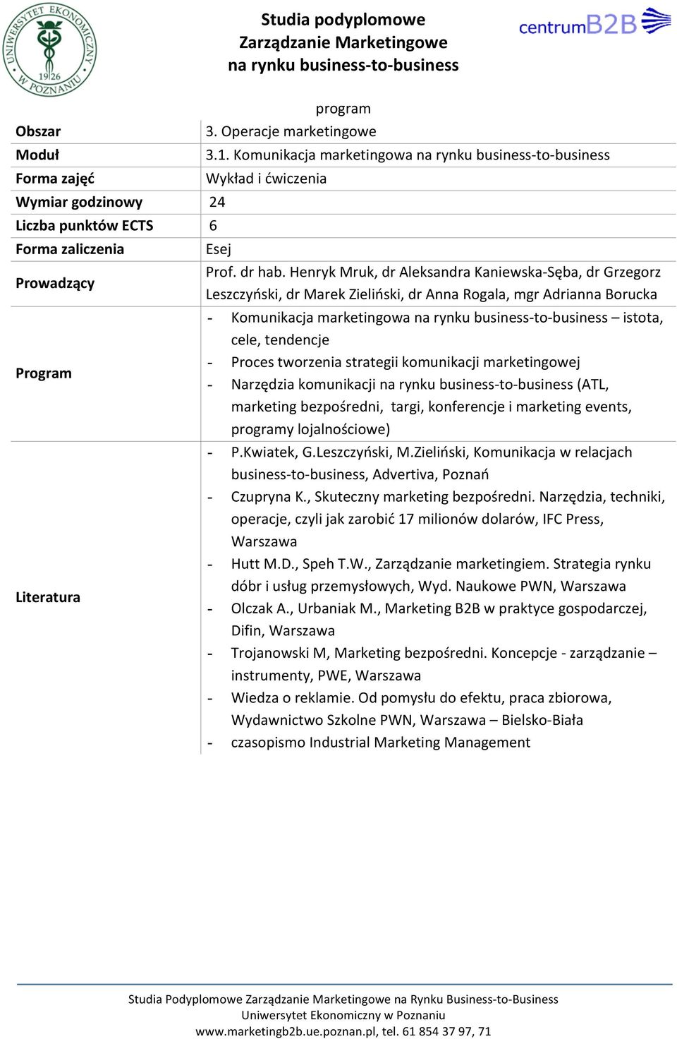 strategii komunikacji marketingowej - Narzędzia komunikacji (ATL, marketing bezpośredni, targi, konferencje i marketing events, y lojalnościowe) - P.Kwiatek, G.Leszczyński, M.