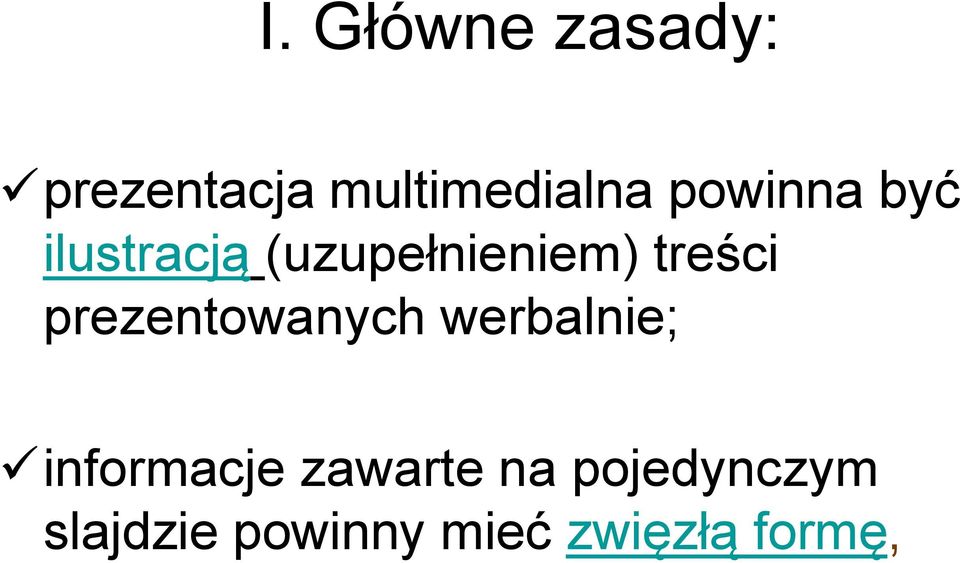 prezentowanych werbalnie; informacje zawarte