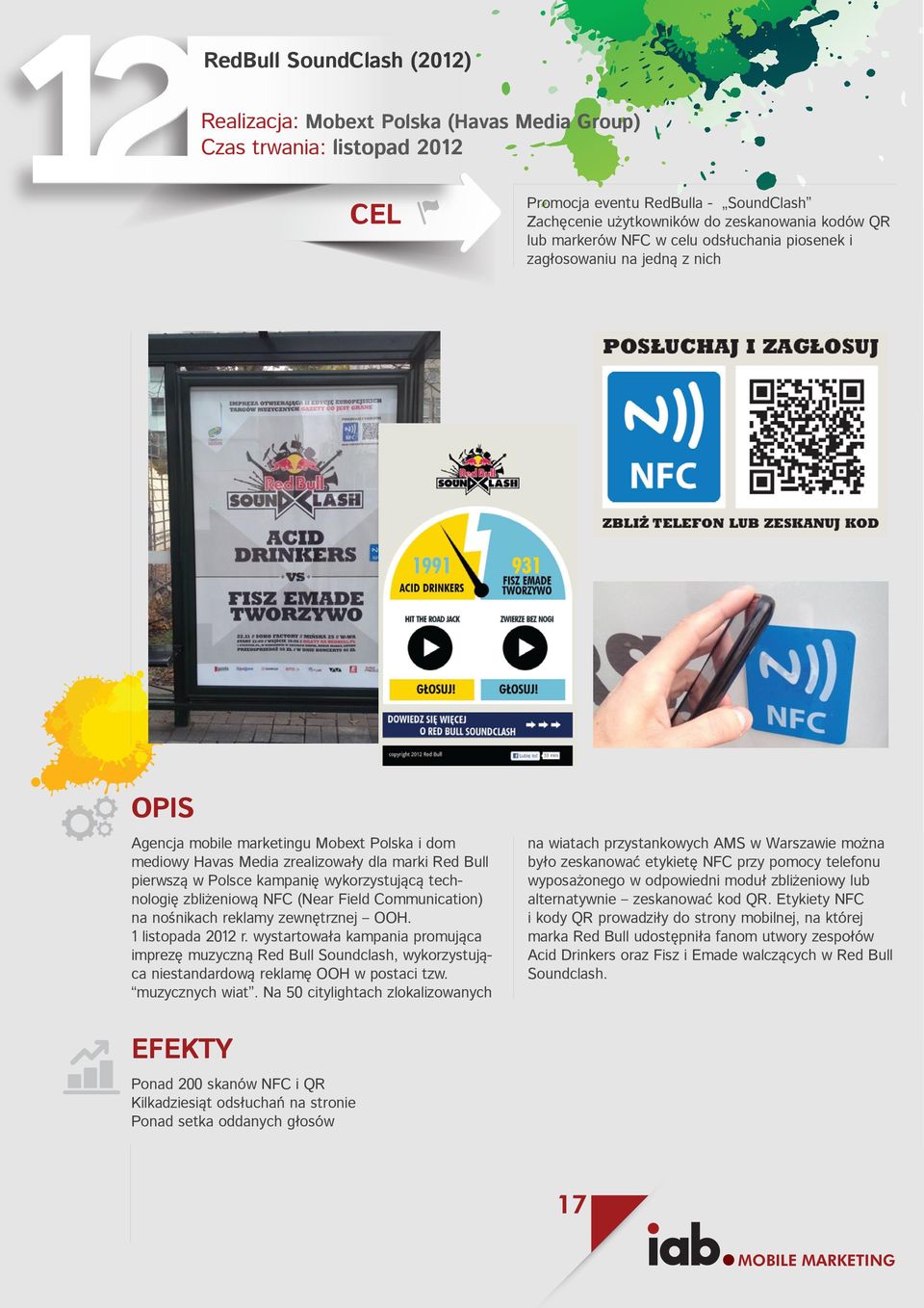 wykorzystującą technologię zbliżeniową NFC (Near Field Communication) na nośnikach reklamy zewnętrznej OOH. 1 listopada 2012 r.