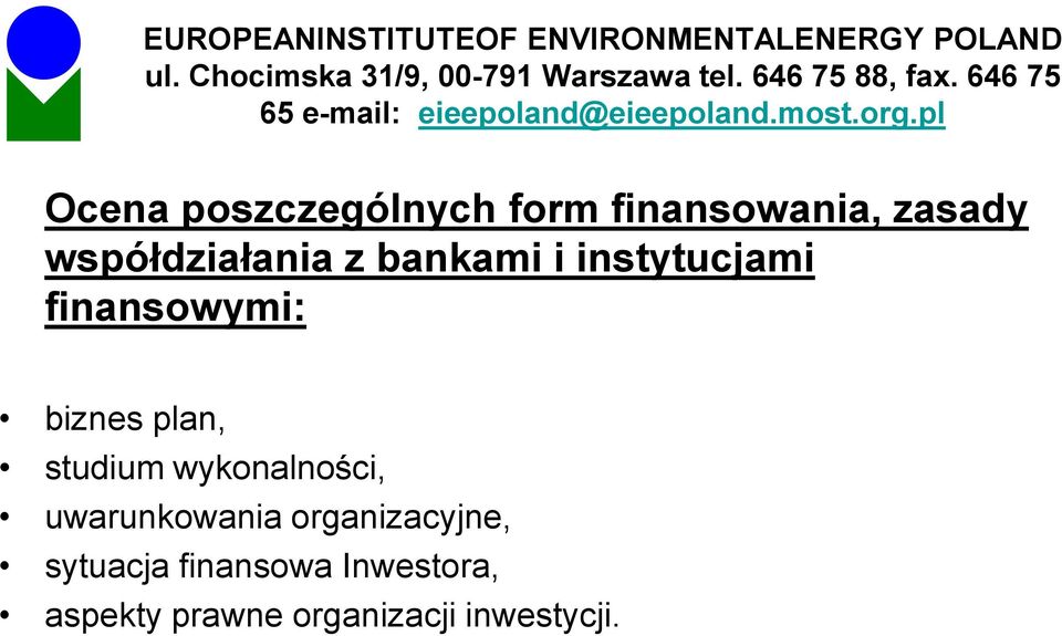 biznes plan, studium wykonalności, uwarunkowania