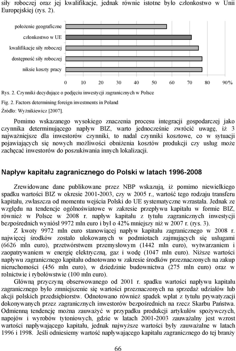 2. Factors determining foreign investments in Poland Źródło: Wyżnikiewicz [2007].