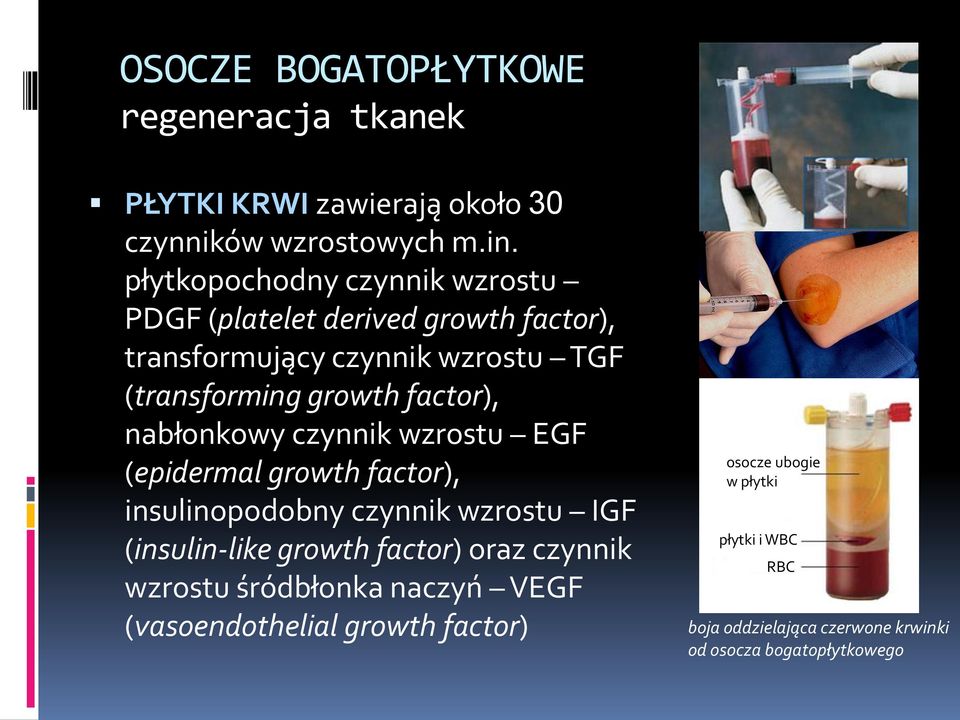 factor), nabłonkowy czynnik wzrostu EGF (epidermal growth factor), insulinopodobny czynnik wzrostu IGF (insulin-like growth factor)