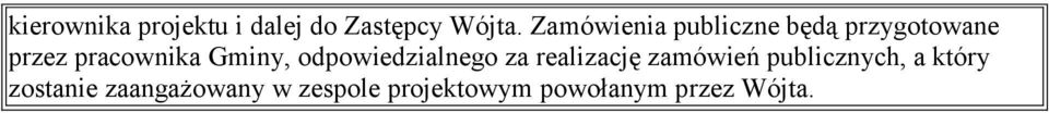 Gminy, odpowiedzialnego za realizację zamówień publicznych,