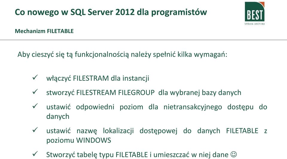 ustawić odpowiedni poziom dla nietransakcyjnego dostępu do danych ustawić nazwę lokalizacji