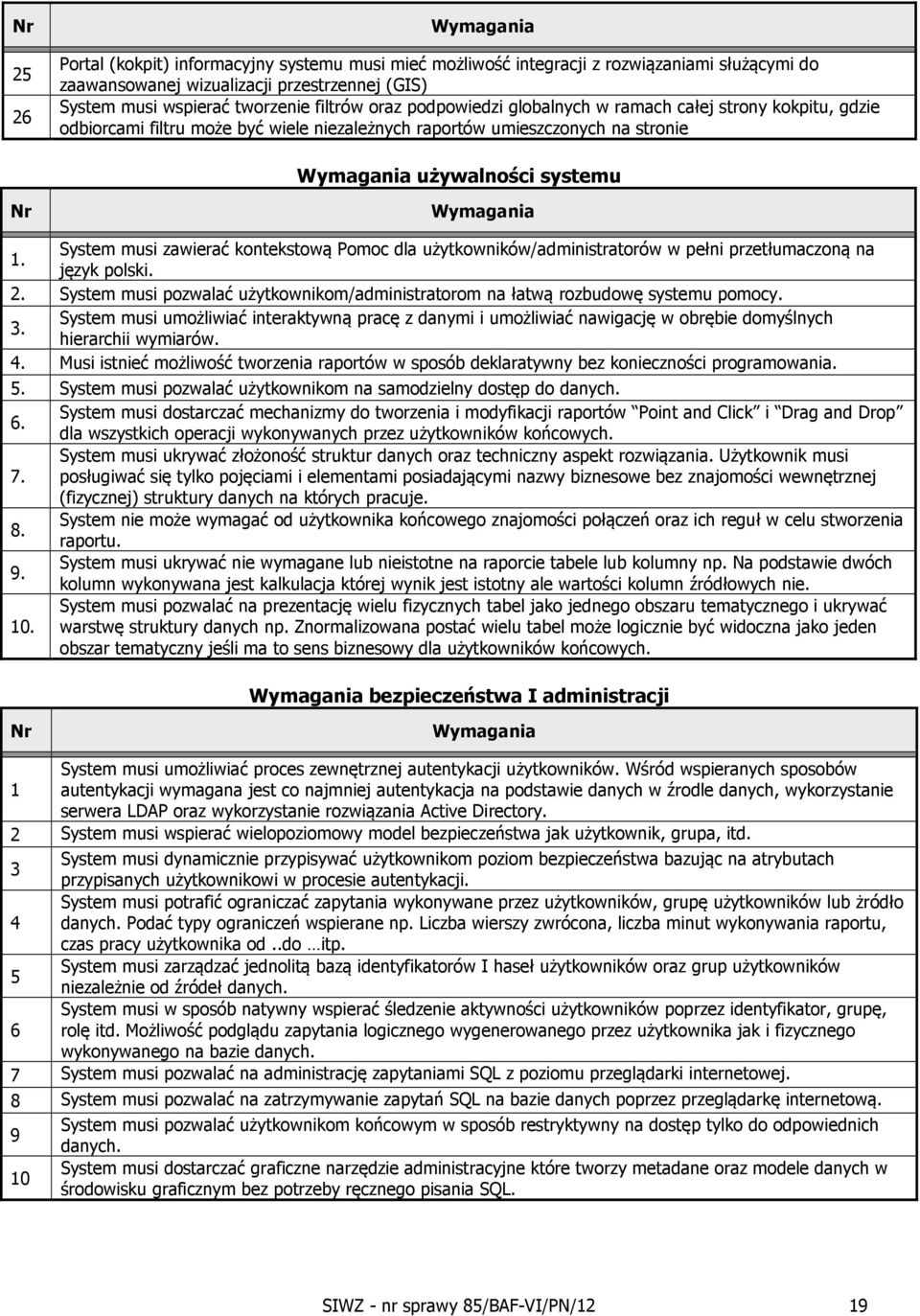 System musi zawierać kontekstową Pomoc dla użytkowników/administratorów w pełni przetłumaczoną na język polski. 2. System musi pozwalać użytkownikom/administratorom na łatwą rozbudowę systemu pomocy.