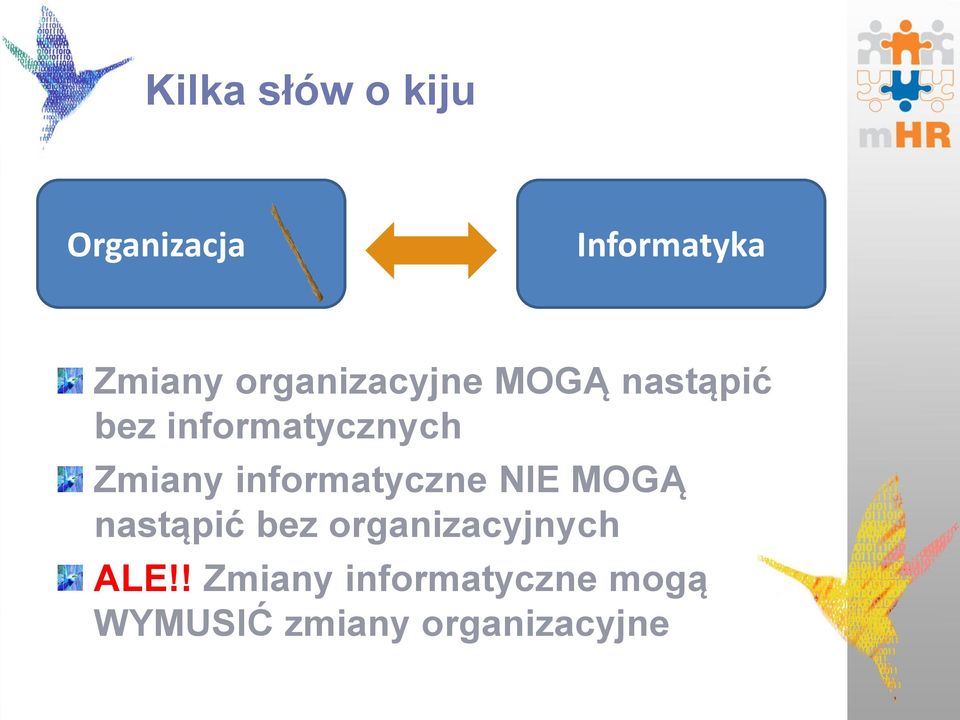 informatycznych Zmiany informatyczne NIE MOGĄ nastąpić