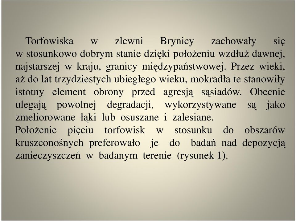 Przez wieki, aż do lat trzydziestych ubiegłego wieku, mokradła te stanowiły istotny element obrony przed agresją sąsiadów.