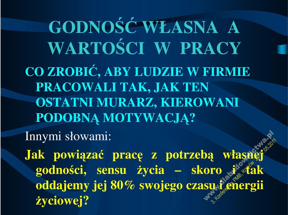 Innymi słowami: Jak powiązać pracę z potrzebą własnej godności,