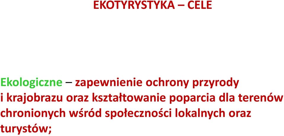 kształtowanie poparcia dla terenów