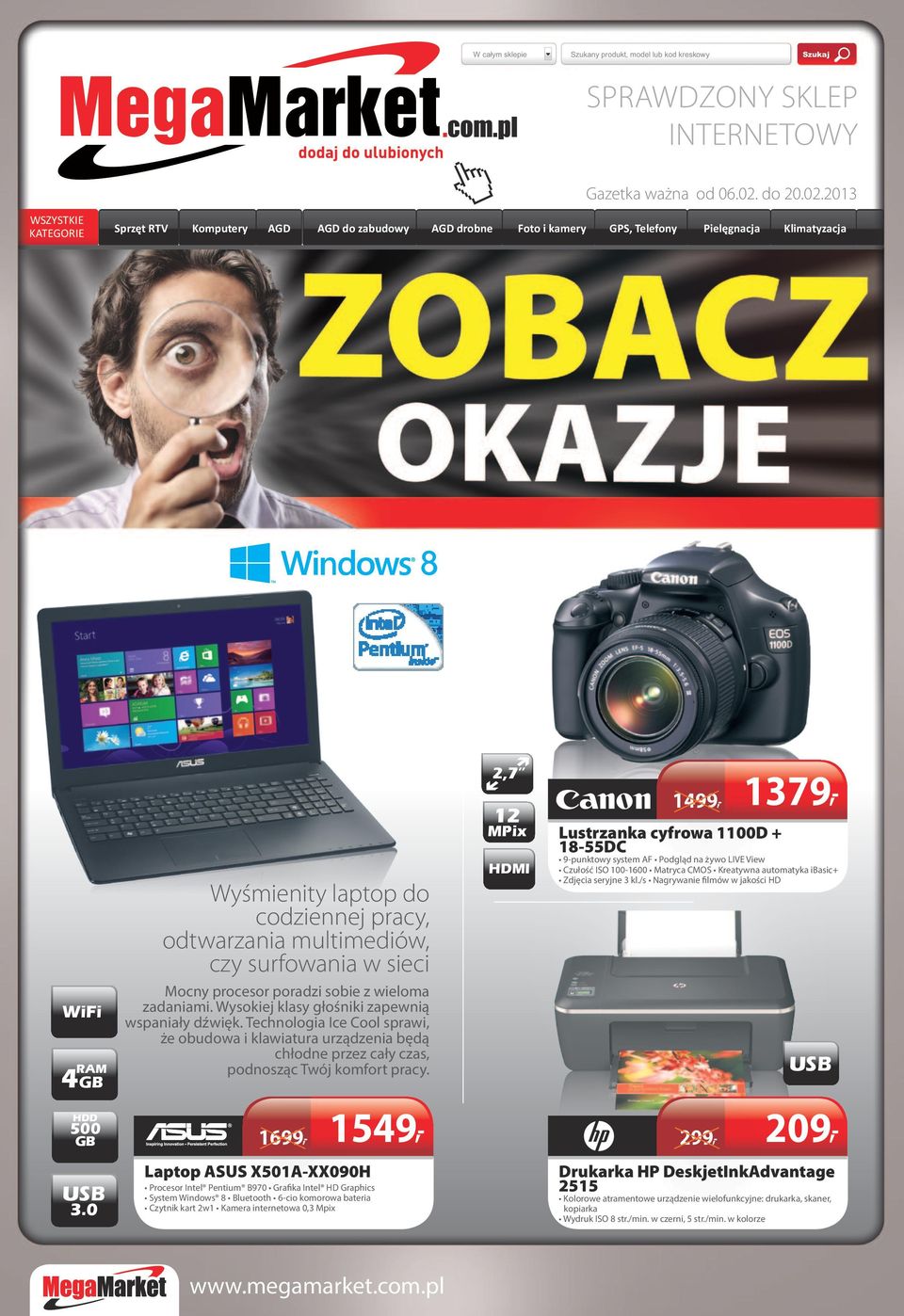 2013 WSZYSTKIE KTEGORIE Sprzęt RTV Komputery GD GD do zabudowy GD drobne Foto i kamery GPS, Telefony Pielęgnacja Klimatyzacja WiFi RM HDD 500 Wyśmienity laptop do codziennej pracy, odtwarzania