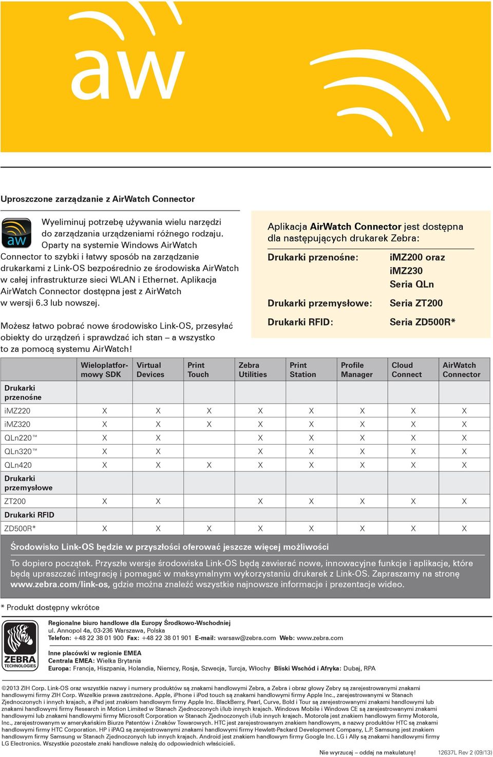 Aplikacja AirWatch Connector dostępna jest z AirWatch w wersji 6.3 lub nowszej.