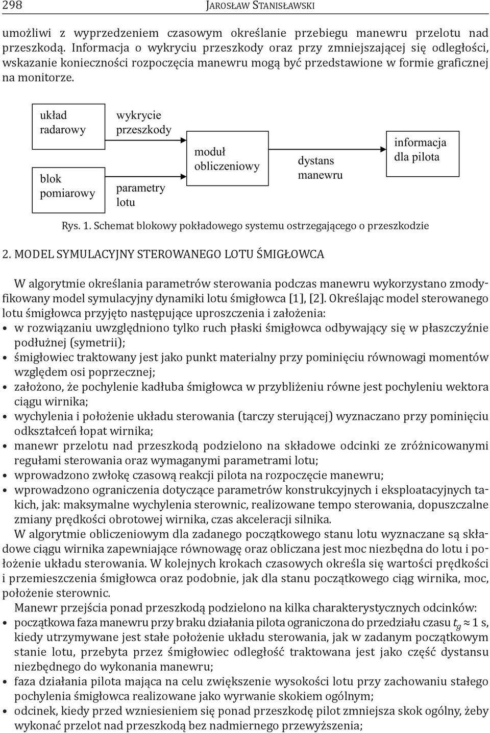 Schemat blokowy pokładowego systemu ostrzegającego o przeszkodzie 2.