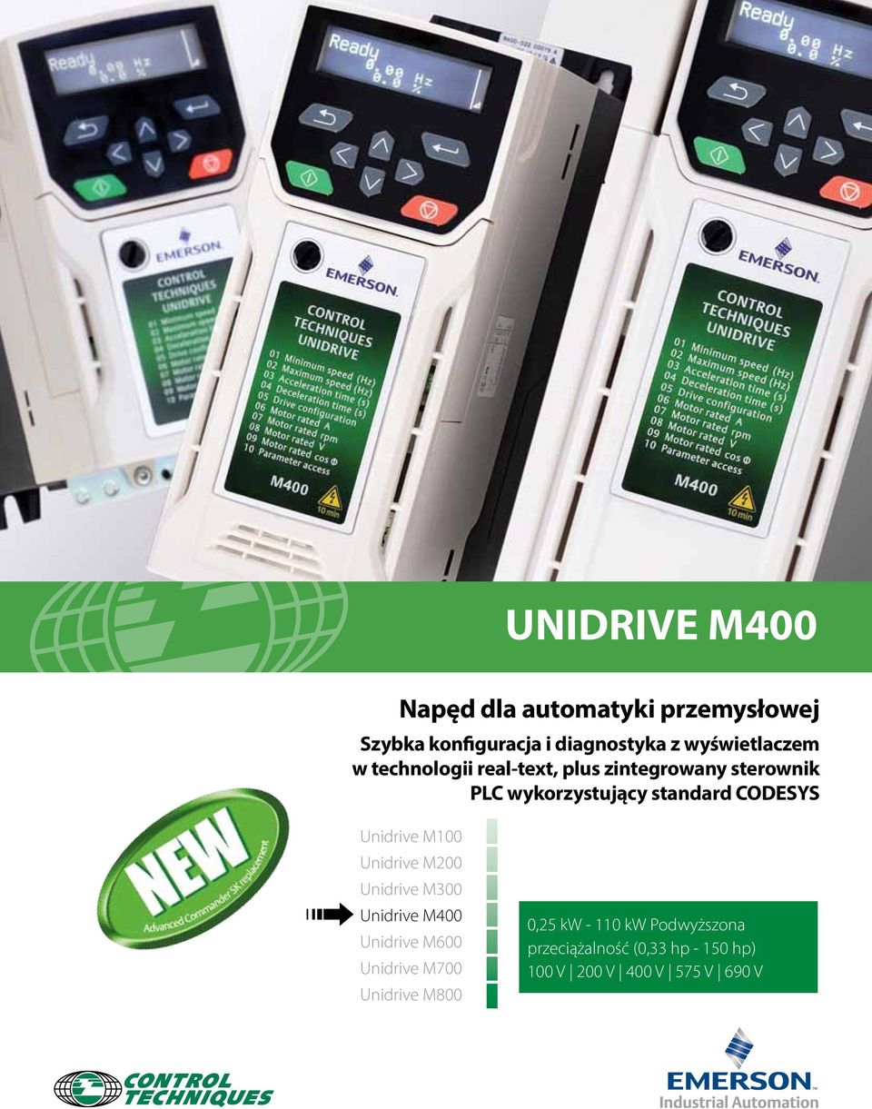 CODESYS Unidrive M100 Unidrive M200 Unidrive M300 Unidrive M400 Unidrive M600 Unidrive M700