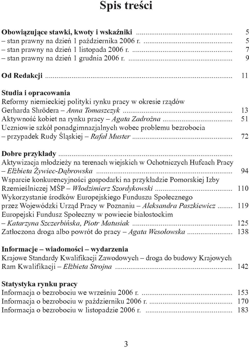 .. 51 Uczniowie szkół ponadgimnazjalnych wobec problemu bezrobocia przypadek Rudy Śląskiej Rafał Muster... 72 Dobre przykłady.