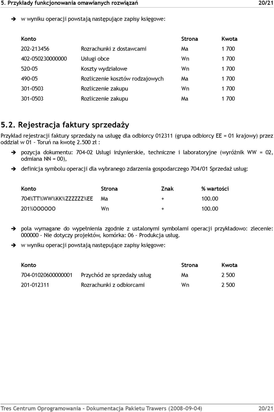 500 zł : pozycja dokumentu: 704-02 Usługi inżynierskie, techniczne i laboratoryjne (wyróżnik WW = 02, odmiana NN = 00), definicja symbolu operacji dla wybranego zdarzenia gospodarczego 704/01