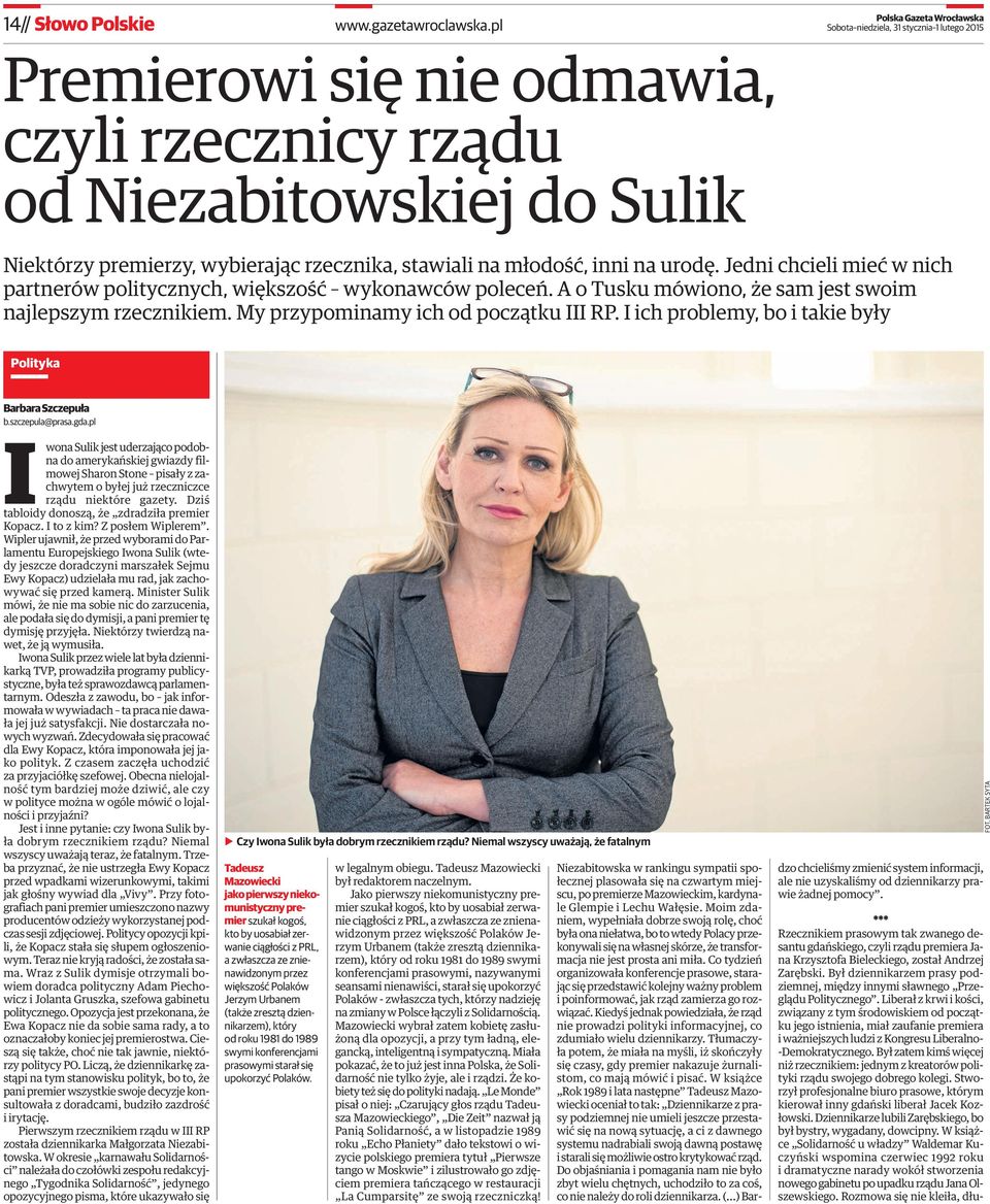 iichproblemy,boitakiebyły Polityka BarbaraSzczepuła b.szczepula@prasa.gda.