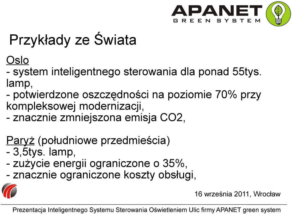 modernizacji, - znacznie zmniejszona emisja CO2, Paryż (południowe