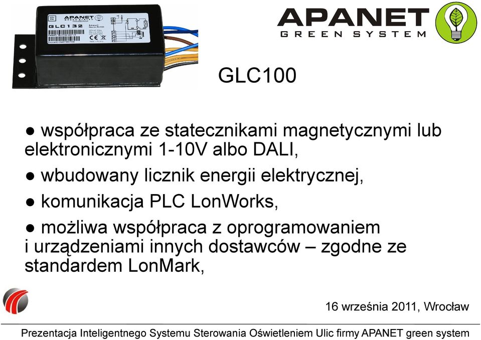 elektrycznej, komunikacja PLC LonWorks, możliwa współpraca z