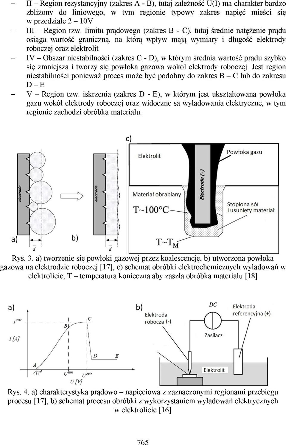 D), w którym średnia wartość prądu szybko się zmniejsza i tworzy się powłoka gazowa wokół elektrody roboczej.