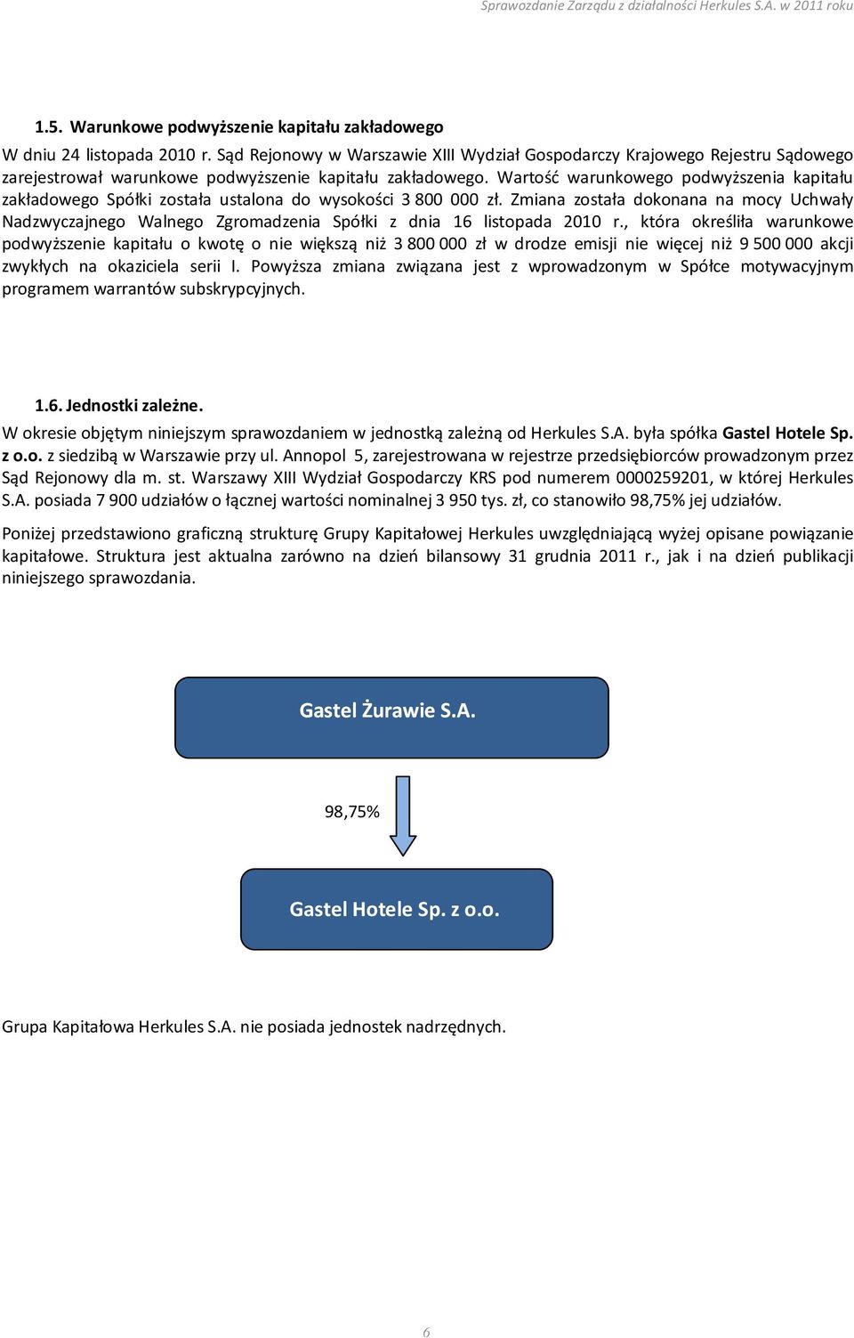 Wartość warunkowego podwyższenia kapitału zakładowego Spółki została ustalona do wysokości 3 800 000 zł.