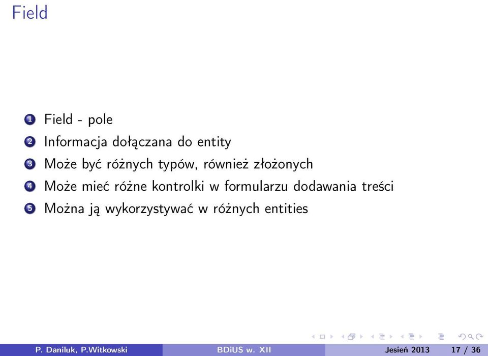 kontrolki w formularzu dodawania treści 5 Można ją