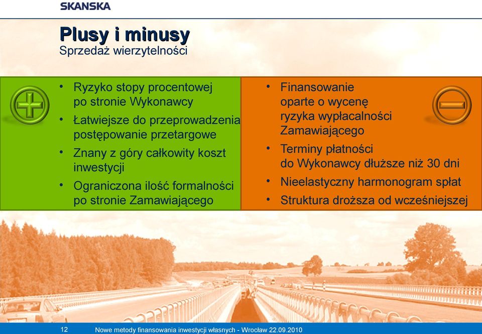 formalności po stronie Zamawiającego 12 Finansowanie oparte o wycenę ryzyka wypłacalności Zamawiającego