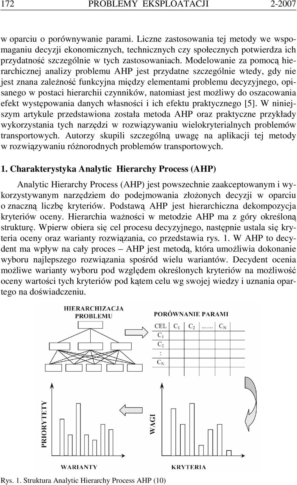 Modelowanie za pomocą hierarchicznej analizy problemu AHP jest przydatne szczególnie wtedy, gdy nie jest znana zależność funkcyjna między elementami problemu decyzyjnego, opisanego w postaci