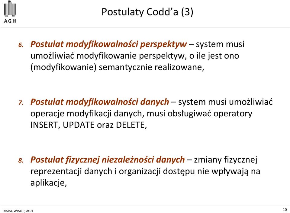 (modyfikowanie) semantycznie realizowane, 7.