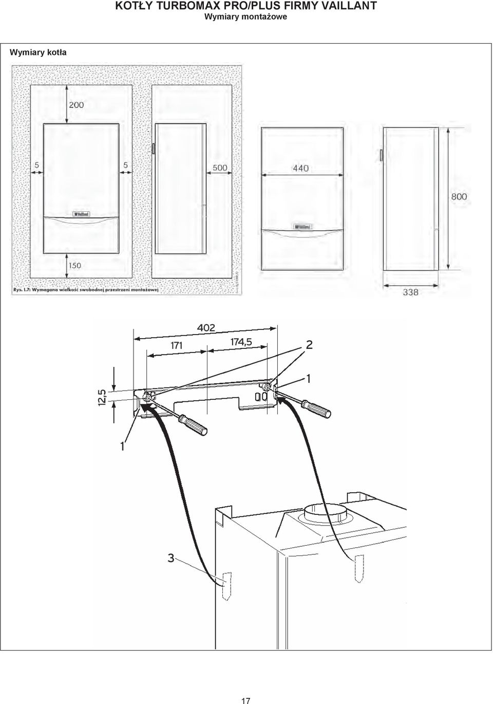 VAILLANT Wymiary