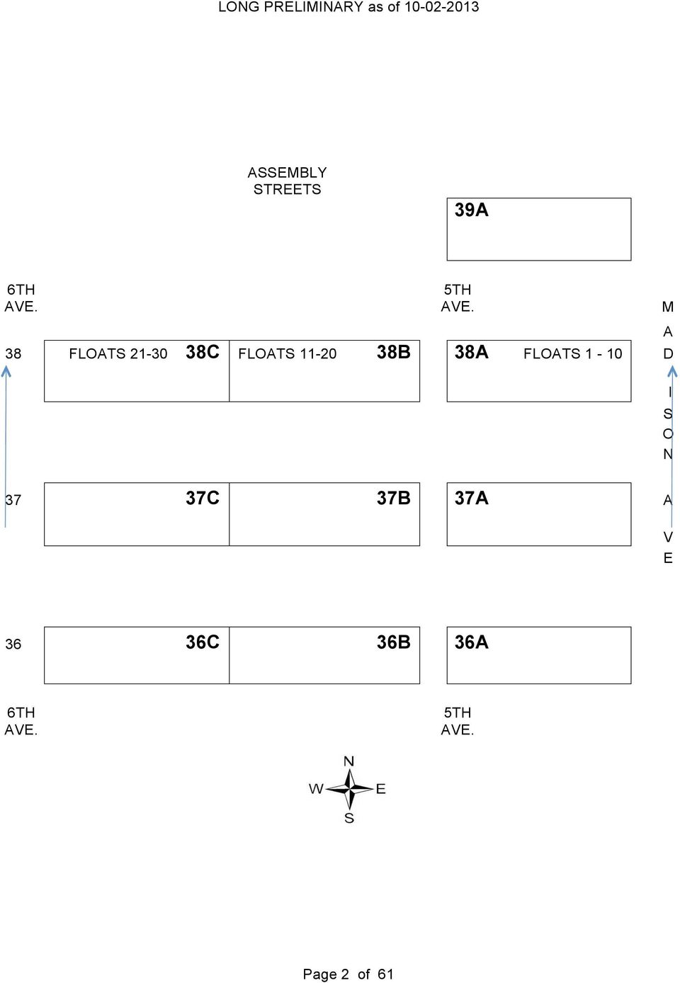 38 FLOATS 21-30 38C FLOATS 11-20 38B 38A FLOATS