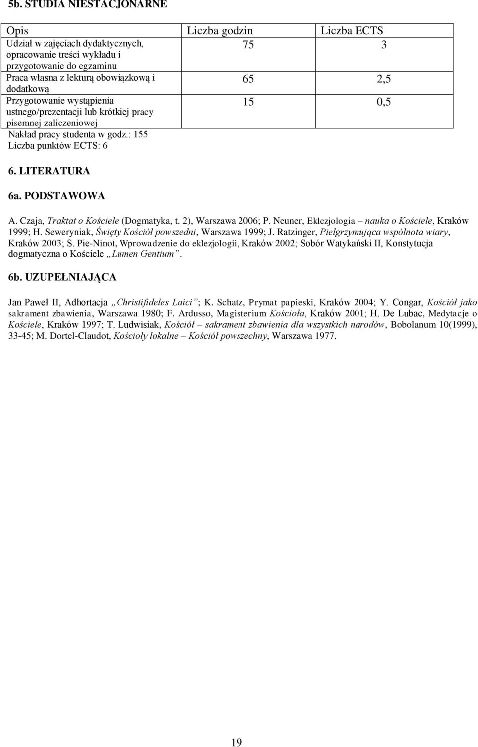 Czaja, Traktat o Kościele (Dogmatyka, t. 2), Warszawa 2006; P. Neuner, Eklezjologia nauka o Kościele, Kraków 1999; H. Seweryniak, Święty Kościół powszedni, Warszawa 1999; J.