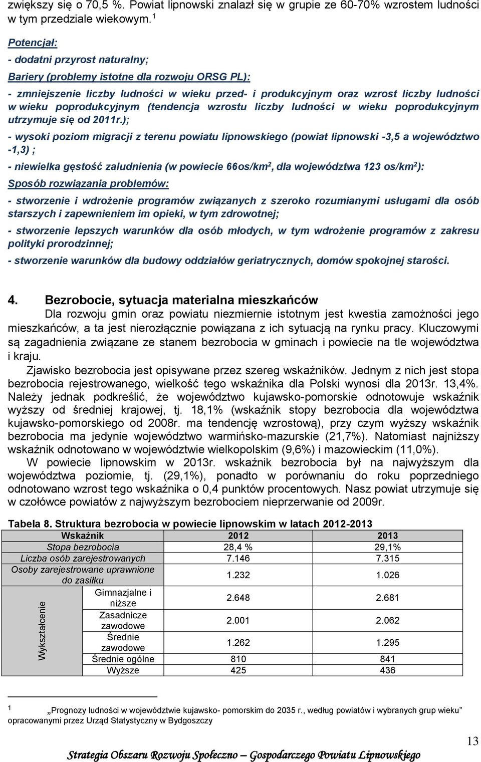 poprodukcyjnym (tendencja wzrostu liczby ludności w wieku poprodukcyjnym utrzymuje się od 2011r.