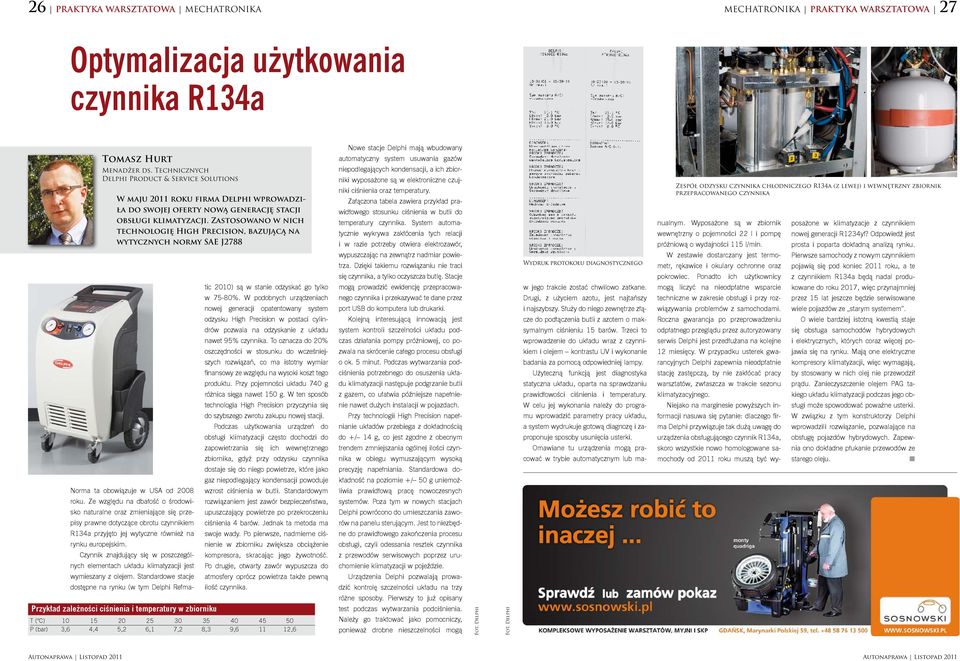 Zastosowano w nich technologię High Precision, bazującą na wytycznych normy SAE J2788 Przykład zależności ciśnienia i temperatury w zbiorniku Norma ta obowiązuje w USA od 2008 roku.