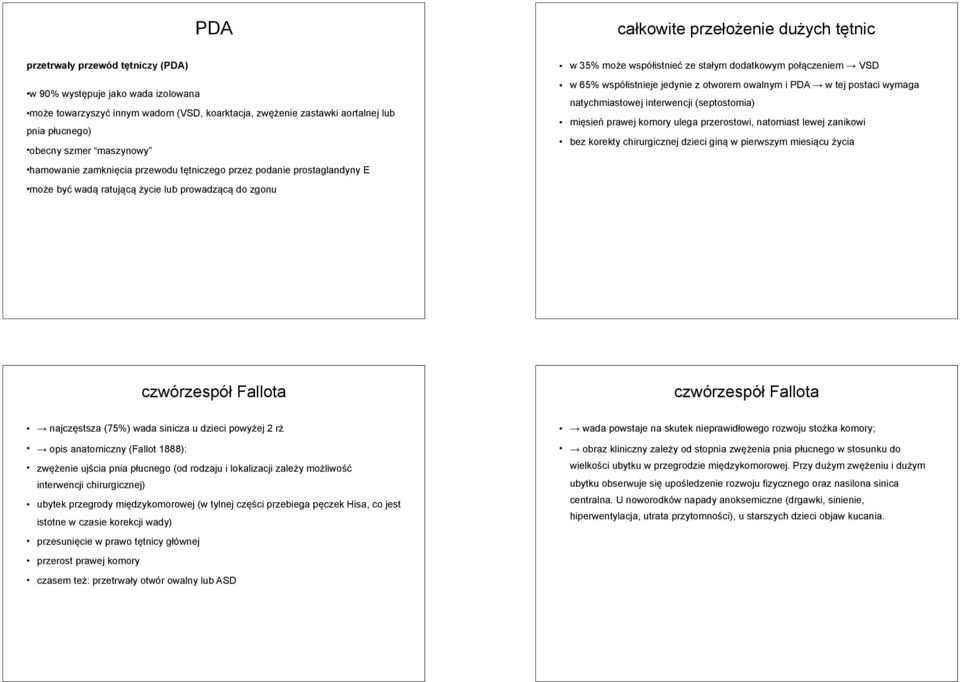 dodatkowym połączeniem VSD w 65% współistnieje jedynie z otworem owalnym i PDA w tej postaci wymaga natychmiastowej interwencji (septostomia) mięsień prawej komory ulega przerostowi, natomiast lewej