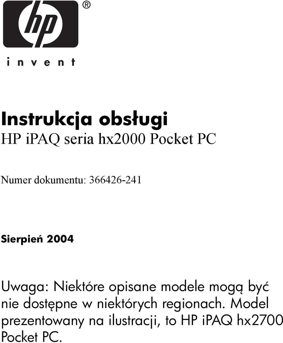 opisane modele mog być nie dost pne w niektórych