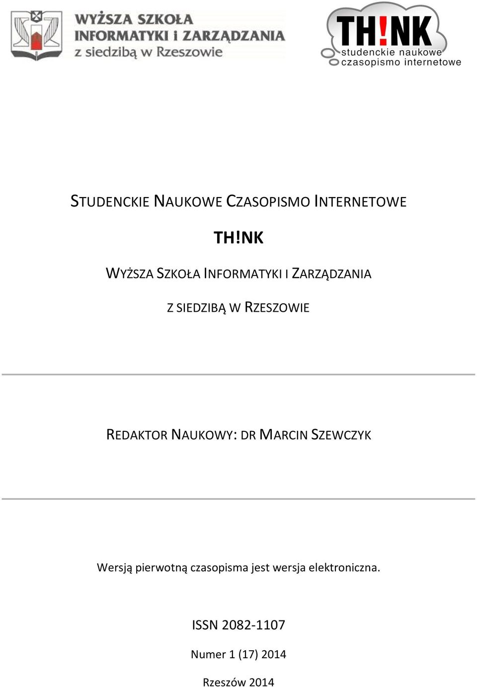 RZESZOWIE REDAKTOR NAUKOWY: DR MARCIN SZEWCZYK Wersją