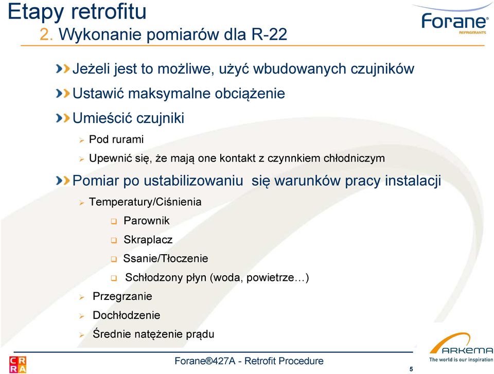 obciążenie Umieścić czujniki Pod rurami Upewnić się, że mają one kontakt z czynnkiem chłodniczym Pomiar