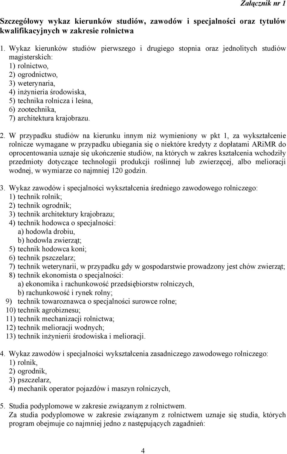 zootechnika, 7) architektura krajobrazu. 2.