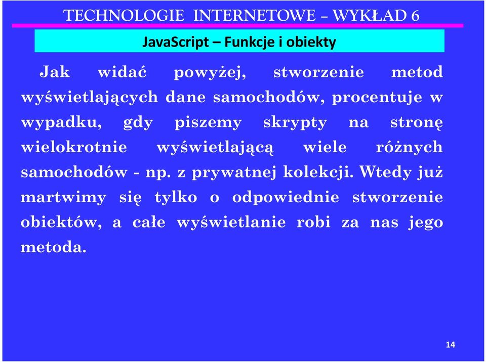 wyświetlającą wiele różnych samochodów - np. z prywatnej kolekcji.