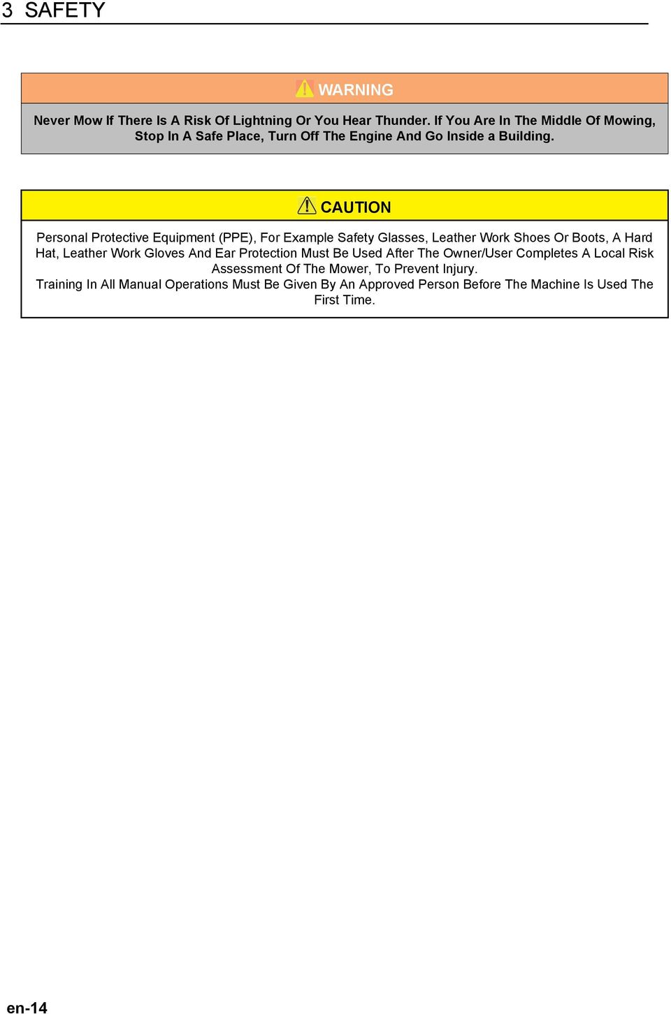 CAUTION Personal Protective Equipment (PPE), For Example Safety Glasses, Leather Work Shoes Or Boots, A Hard Hat, Leather Work Gloves And