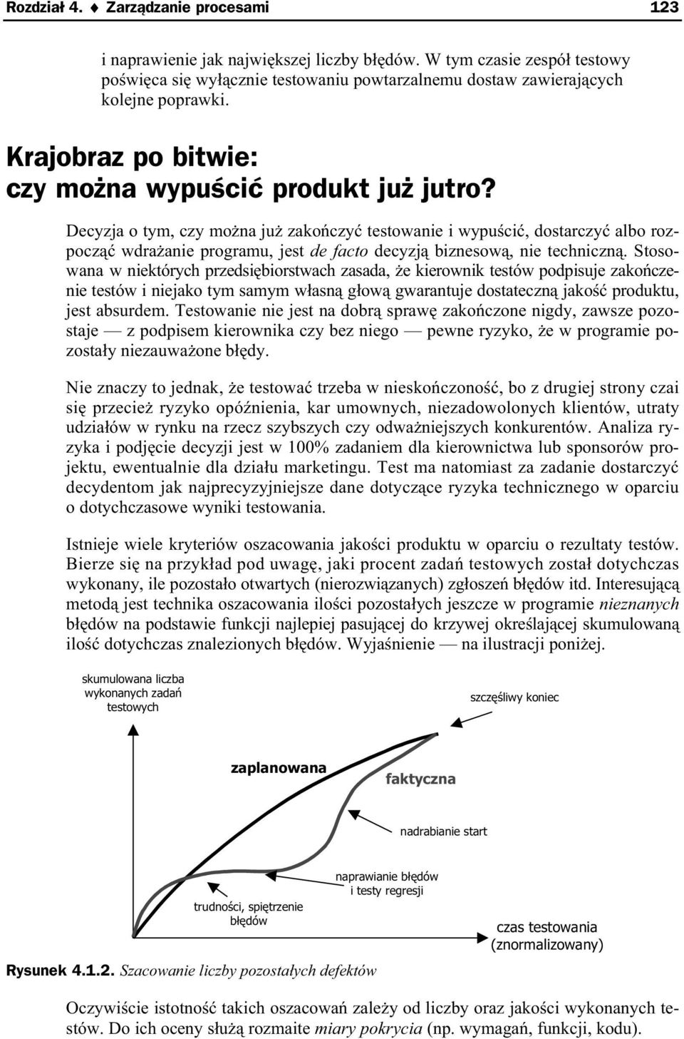 Decyzja o tym, czy mo na ju zako czy testowanie i wypu ci, dostarczy albo rozpocz wdra anie programu, jest de facto decyzj biznesow, nie techniczn.