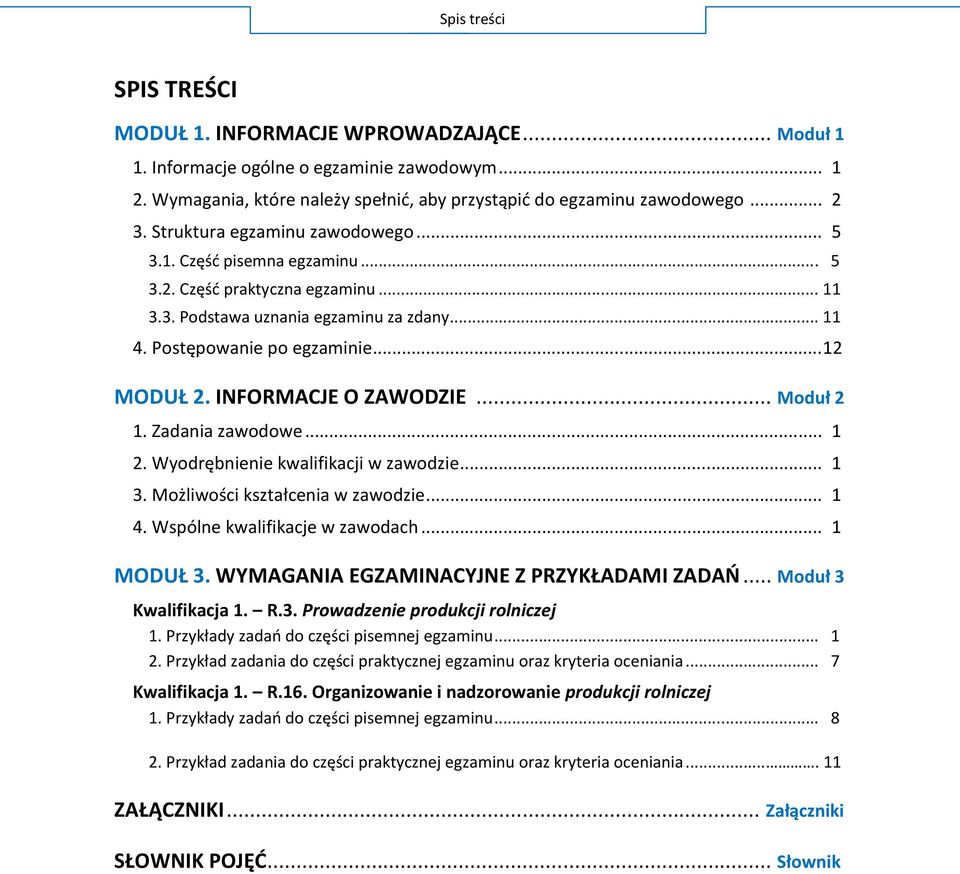 .. M Kwalifikacja 1. R.3. Prowadzenie produkcji rolniczej P... 1 P oraz kryteria oceniania... 7 Kwalifikacja 1. R.16.