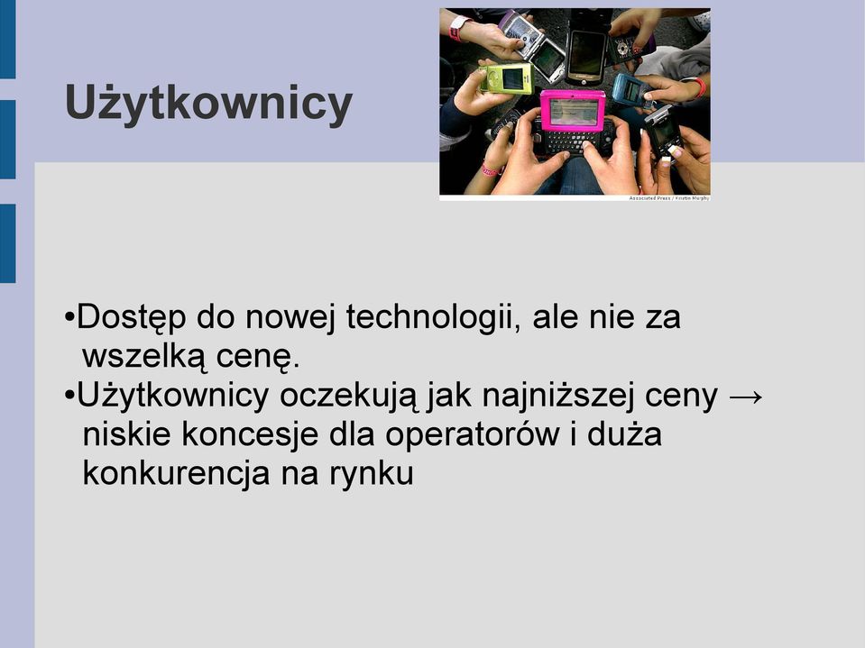 Użytkownicy oczekują jak najniższej ceny